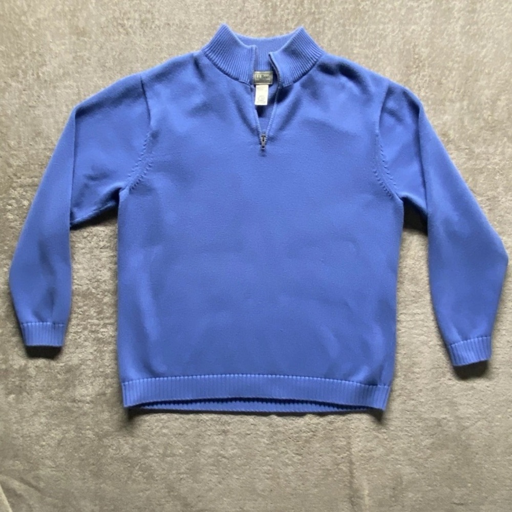 Vintage 90s L.L. Bean 1/4 Zip Sweater Mens Large 100% Cotton Made Australia 95